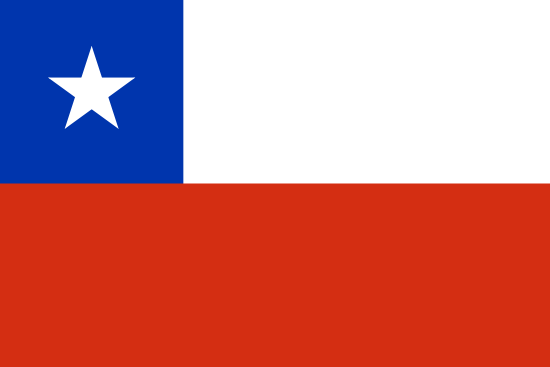 De officiële vlag voor het land Chili