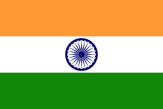 De officiële vlag voor het land India