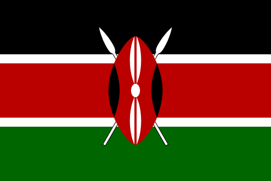 De officiële vlag voor het land Kenia