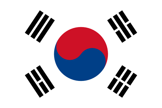 De officiële vlag voor het land Zuid-Korea
