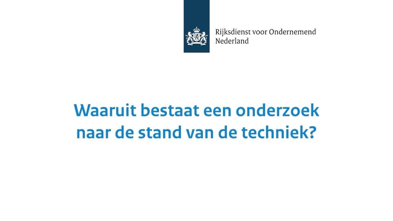 Waaruit bestaat een onderzoek naar de stand van de techniek?